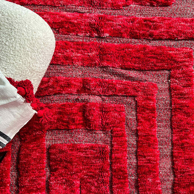 Custom Made Ruby Rouge Beni Mrirt Rug