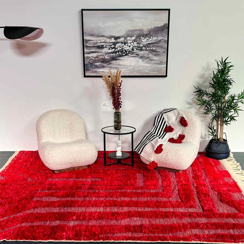 Custom Made Ruby Rouge Beni Mrirt Rug