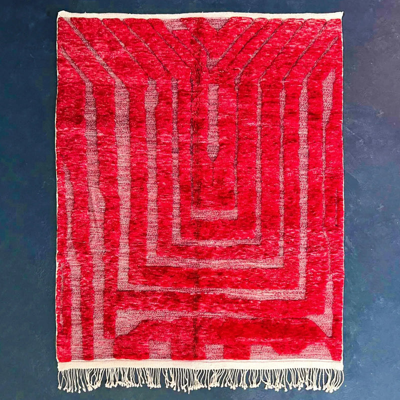Custom Made Ruby Rouge Beni Mrirt Rug