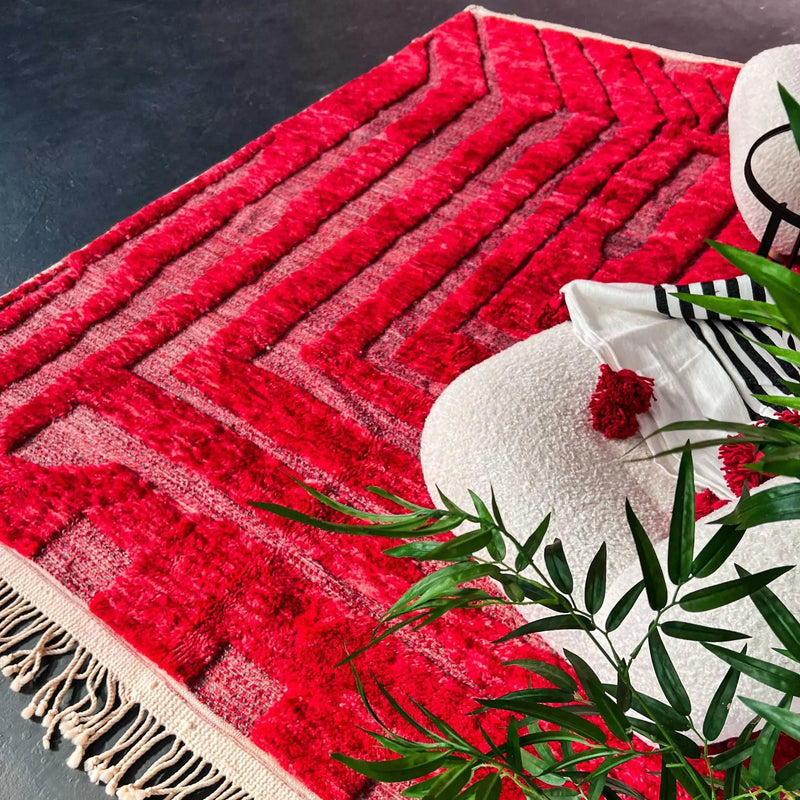 Custom Made Ruby Rouge Beni Mrirt Rug