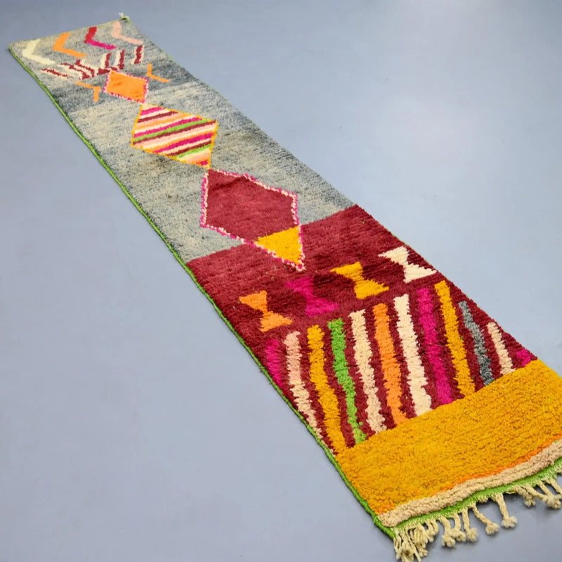 Boujad Runner Moroccan Area Rug 2.2 x 11.3 feet 