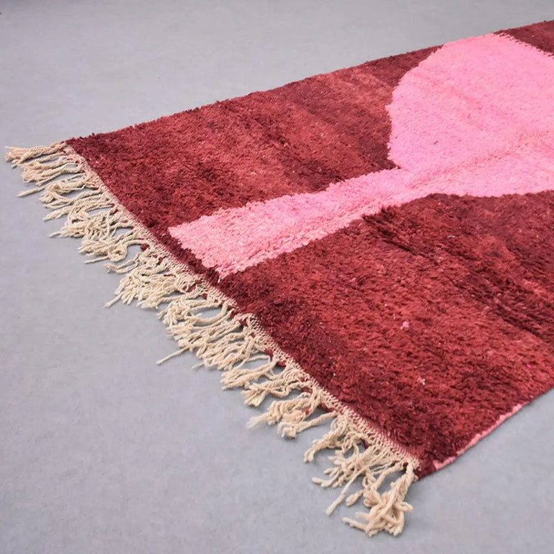 Crimson Bloom Berber Rug, Custom made 