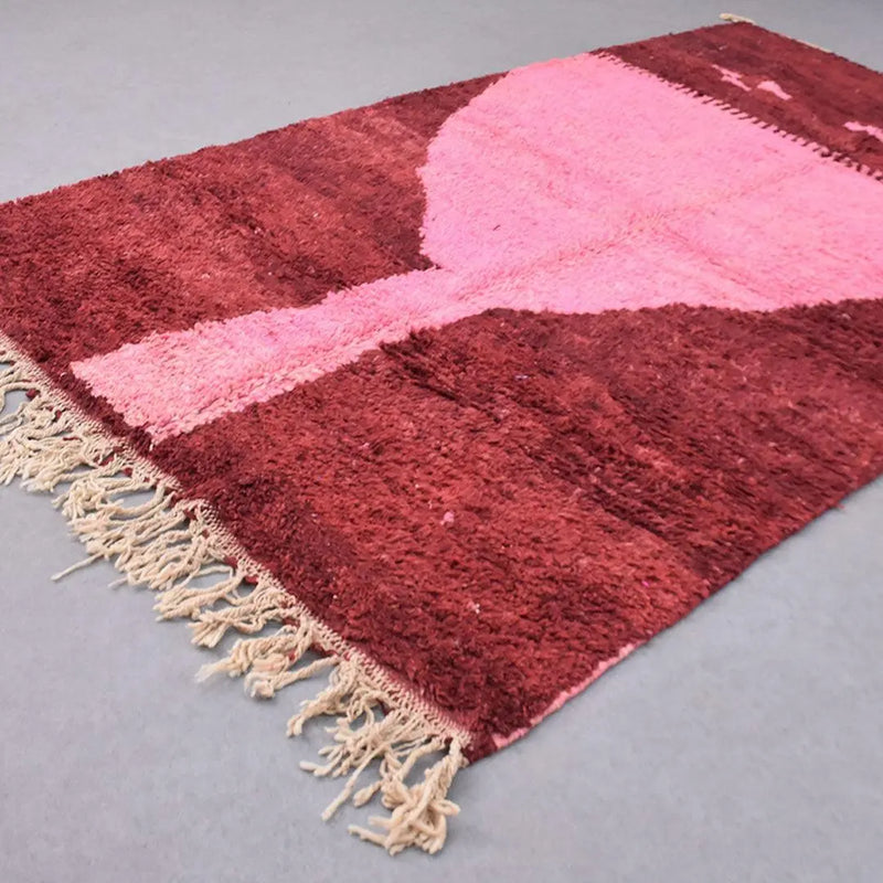 Crimson Bloom Berber Rug, Custom made 