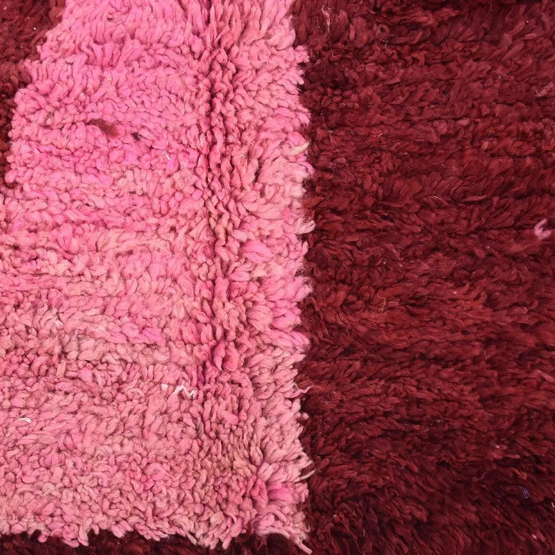 Crimson Bloom Berber Rug, Custom made 