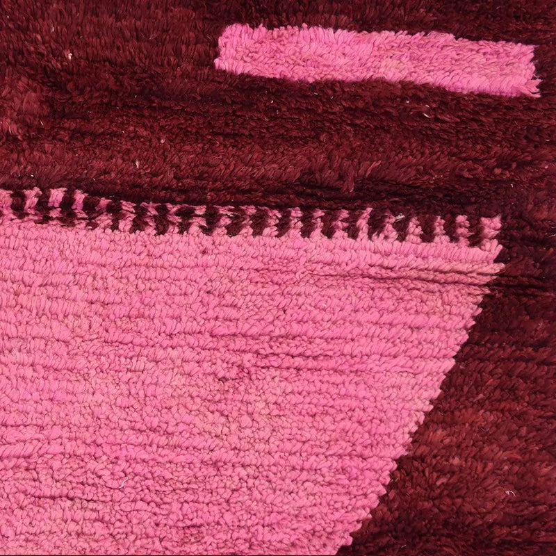 Crimson Bloom Berber Rug, Custom made 