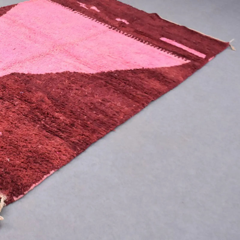 Crimson Bloom Berber Rug, Custom made 