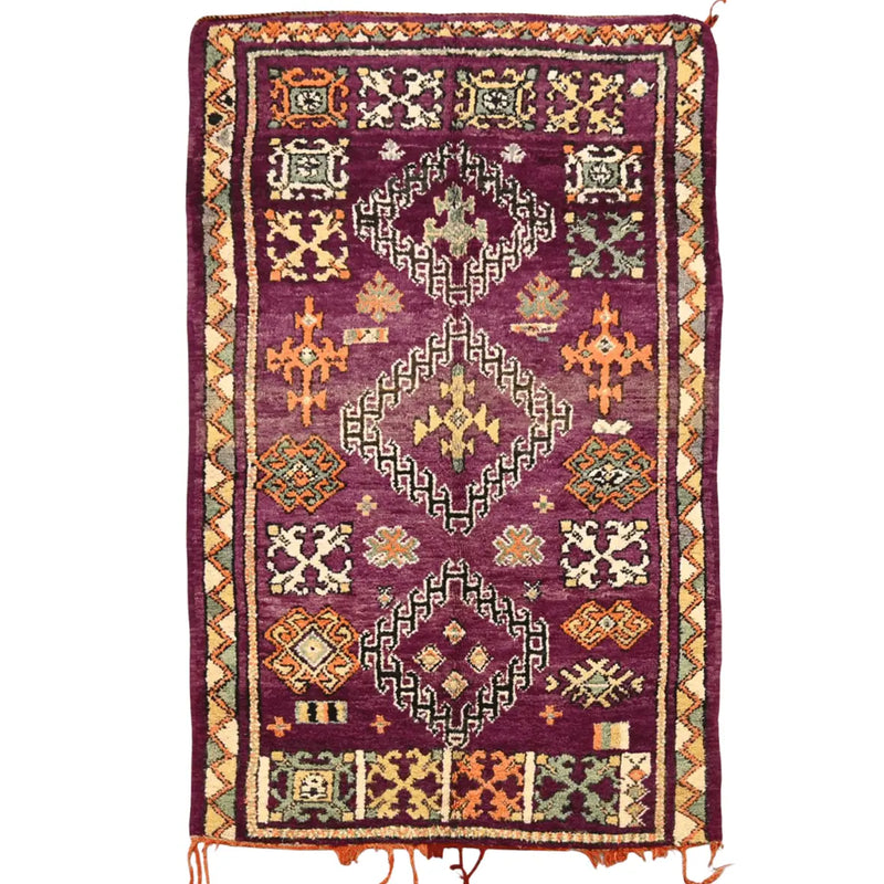 Vintage Testamen Moroccan Rug 5.3 x 9.2 ft / 163 x 283 cm 