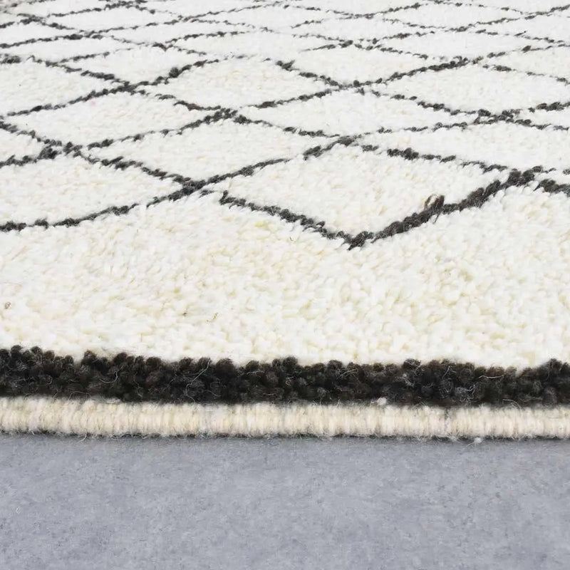 White Beni Ourain Rug 8.3 x 5 feet 