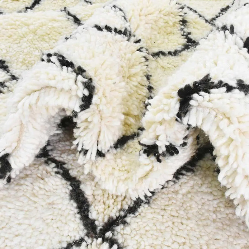 White Beni Ourain Rug 8.3 x 5 feet 
