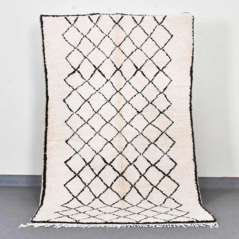 White Beni Ourain Rug 8.3 x 5 feet 