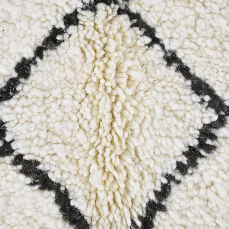 White Beni Ourain Rug 8.3 x 5 feet 