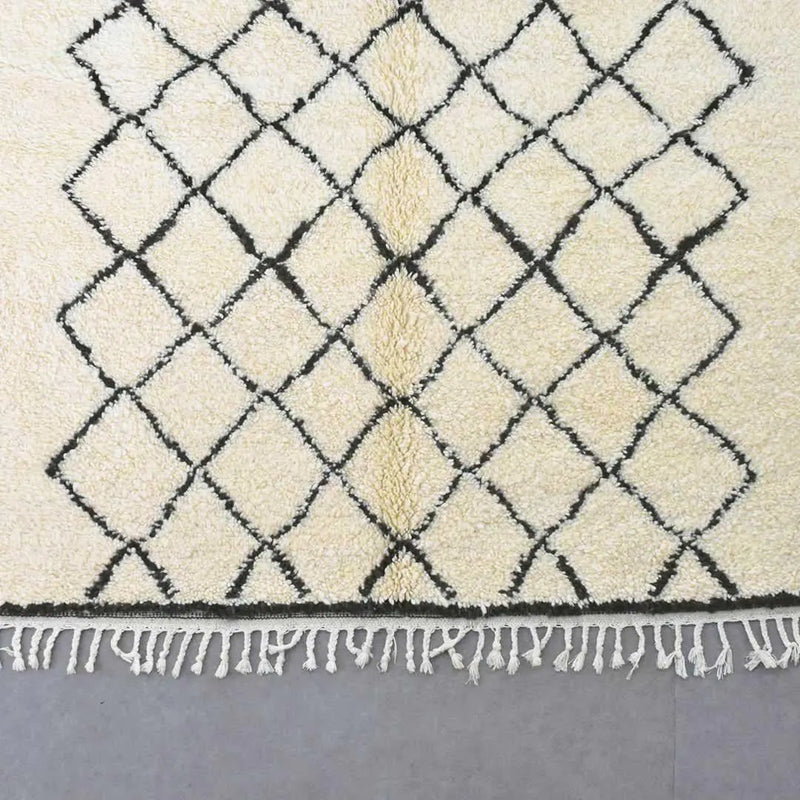 White Beni Ourain Rug 8.3 x 5 feet 