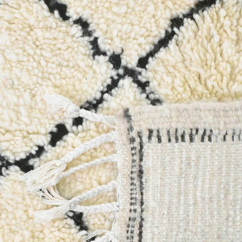 White Beni Ourain Rug 8.3 x 5 feet 