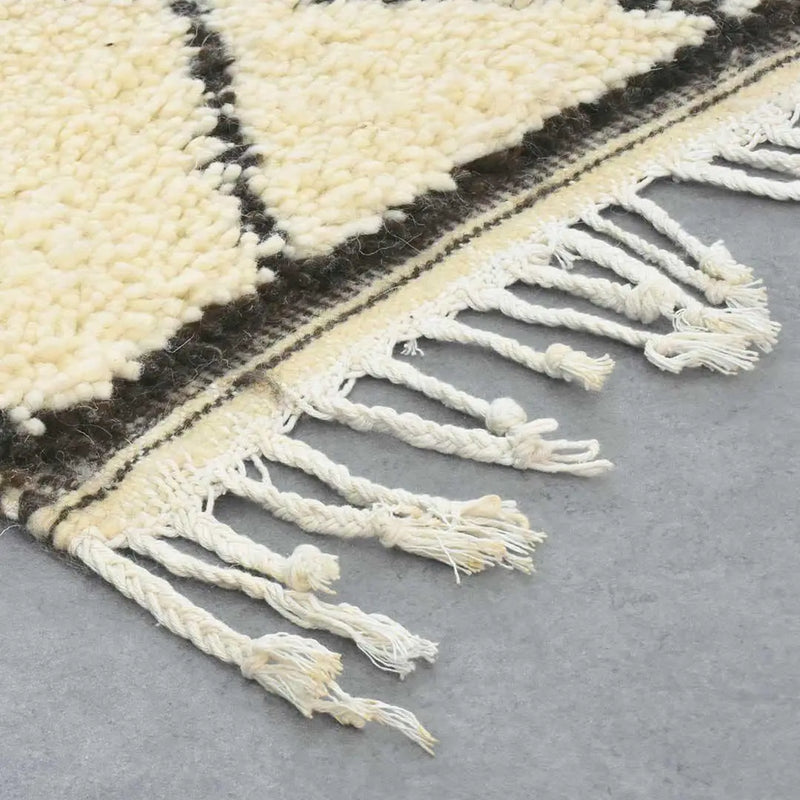 White Beni Ourain Rug 8.3 x 5 feet 