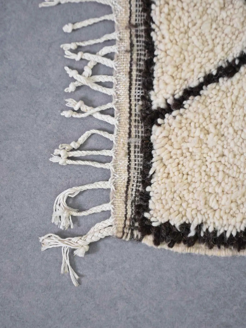 White Beni Ourain Rug 8.3 x 5 feet 