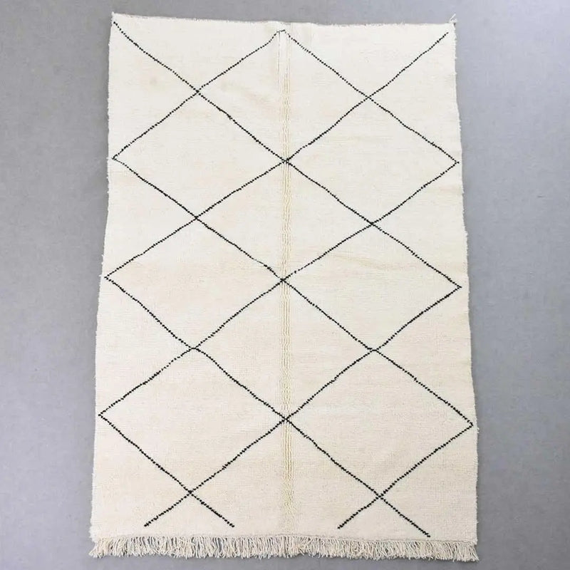 White Hanan Beni Ourain Rug (9.6 x 6.2 feet) 